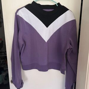Purple Cropped Crewneck Sweatshirt
